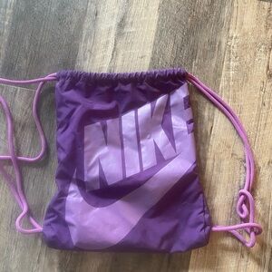 Nike backpack drawstring bag gym sack purple